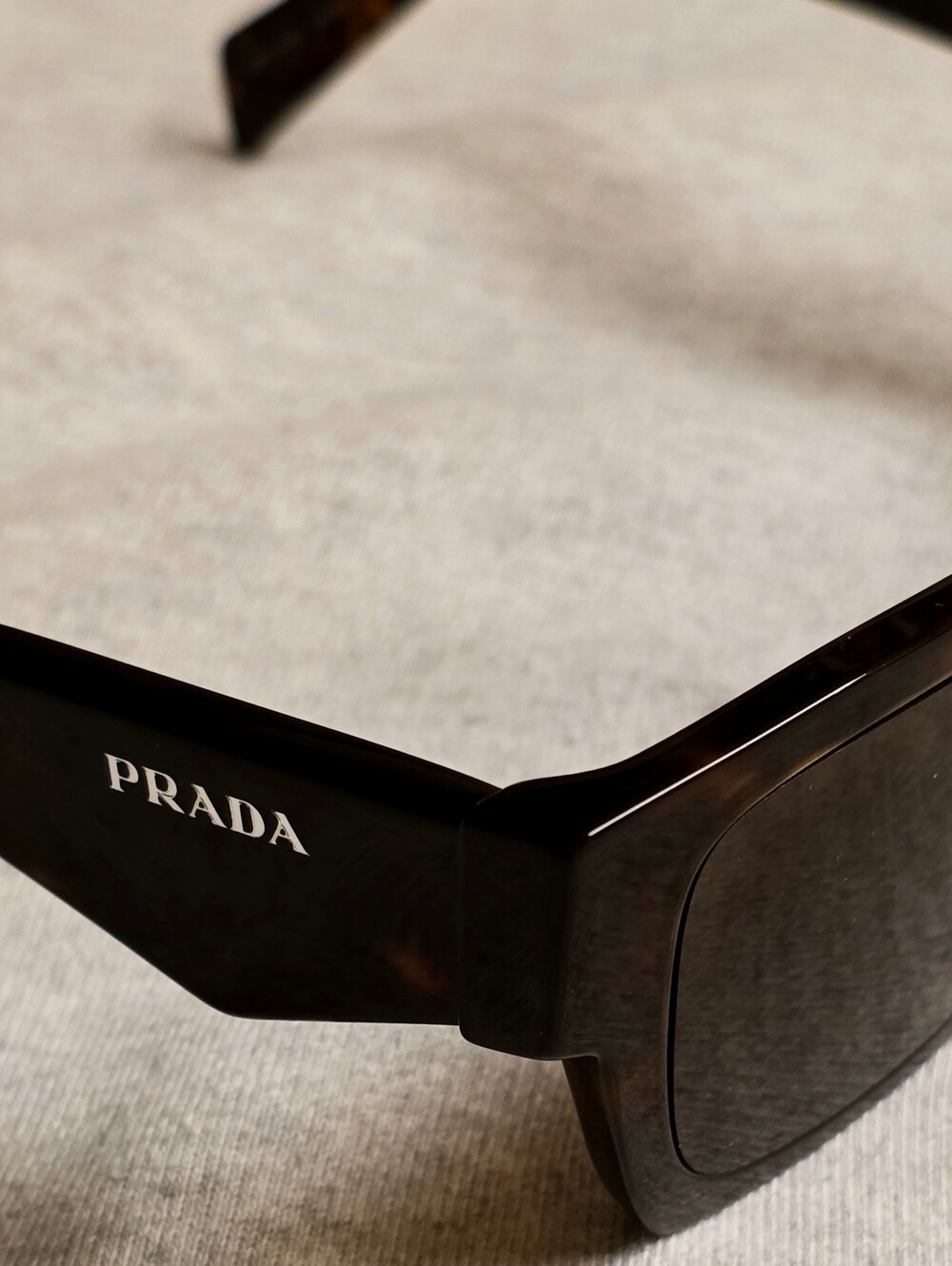 Prada Rectangular Tortoiseshell Sunglasses - Brown Lenses - Picture 5 of 9